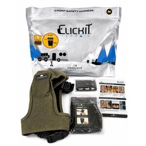 Sleepypod Clickit Terrain Dog Car Harness Strap Seatbelt Olive Green CTX Bundle